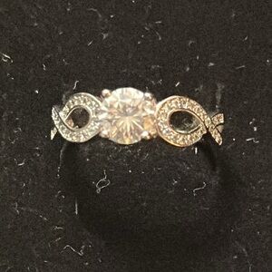 Cubic Zirconia Size 7 Silver-Tone Ring